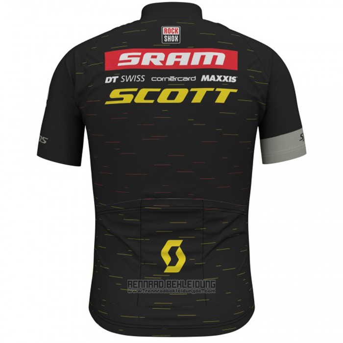 2020 Fahrradbekleidung Scott Sram Shwarz Trikot Kurzarm und Tragerhose